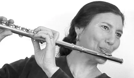 Sue Kurian playing flute